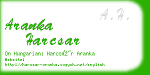 aranka harcsar business card